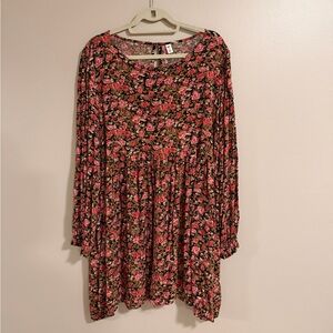 BP floral long sleeve mini dress